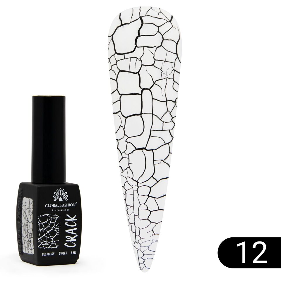 Global Fashion Kalıcı Oje Çatlak Effecti Beyaz (8ml)