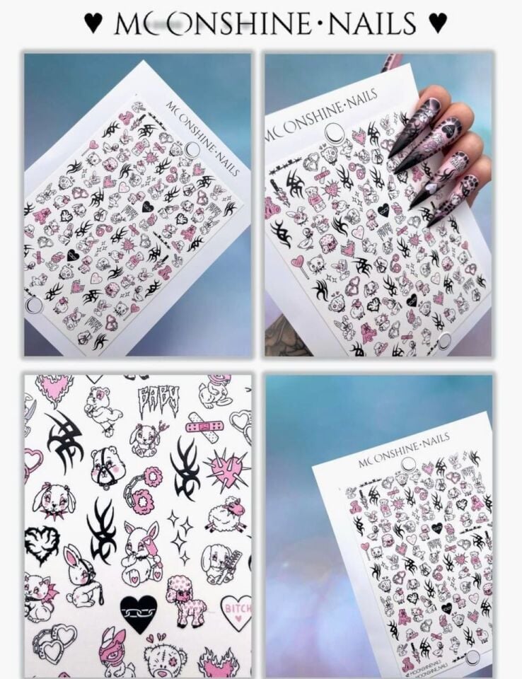 Moonshine.Nails Su Transferi Sticker Lovermini