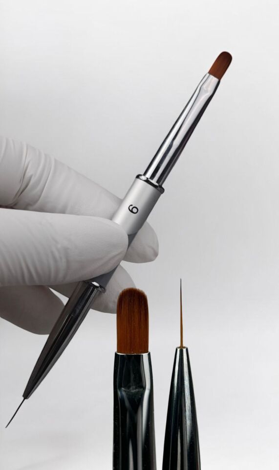 Saga Çift Taraflı Nail Art Fırça/Jel Fırça №9