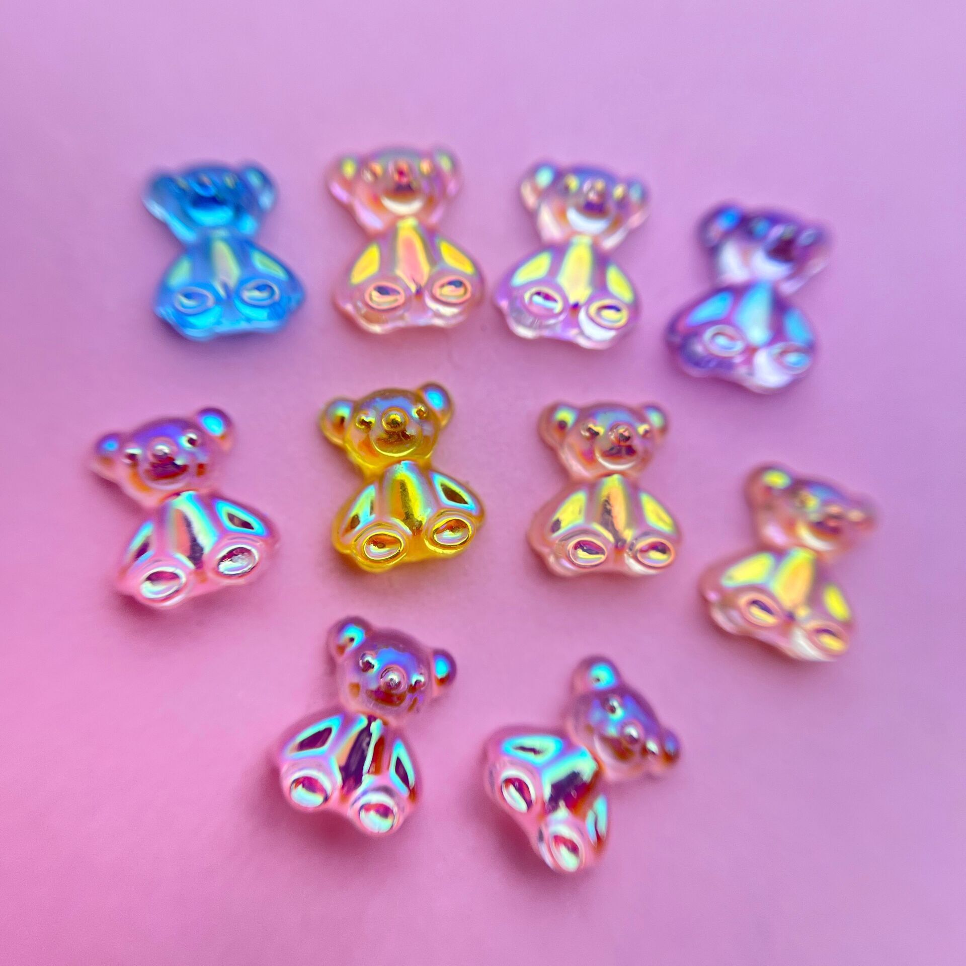 Zoo 1810 3D Charm Ayıcık 10 Adet 9,5*11 mm Çeşitli Renk