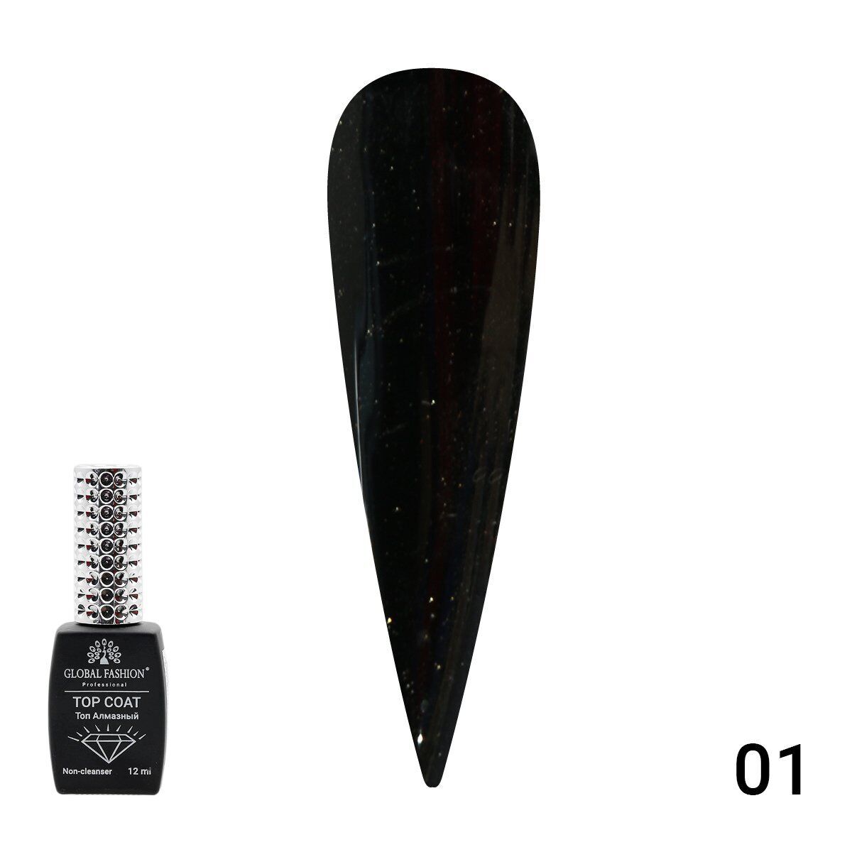 Global Fashion Galaxy Top Coat 01 İnce Gümüş Simli (12ml) (Yapışkansız)
