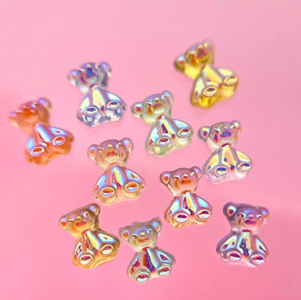 Zoo 1752 3D Charm Ayıcık 10 Adet 6,5*7,3 mm Çeşitli Renk