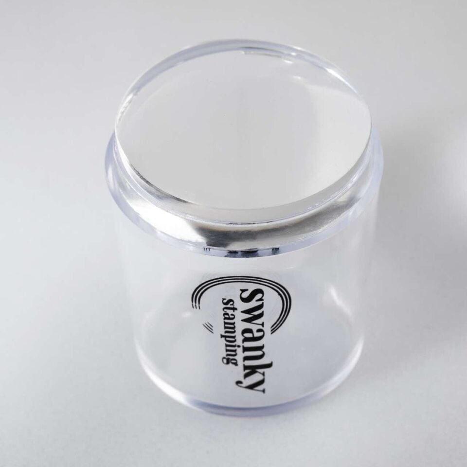Swanky Stamping Silikon Yüvarlak Şeffaf Kapaklı Yüksek Stamper (4cm)