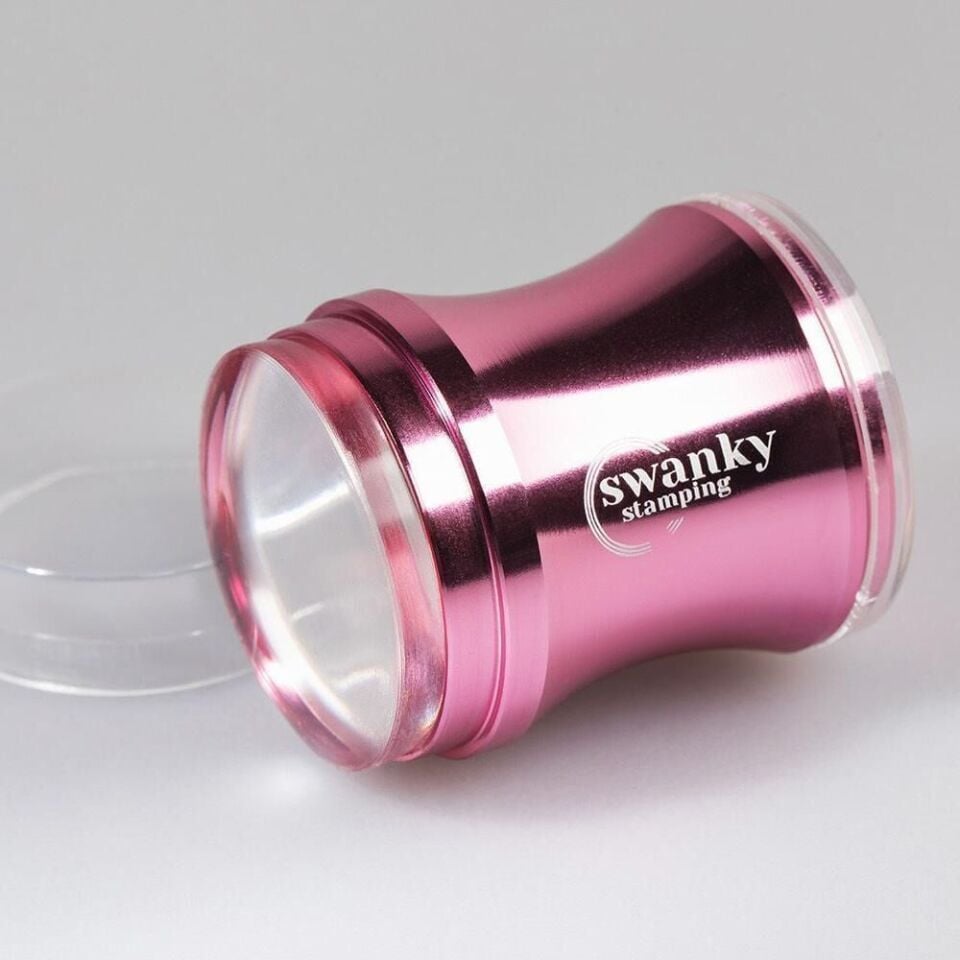Swanky Stamping Silikon Yüvarlak Pembe Kapaklı Yüksek Stamper (4cm)