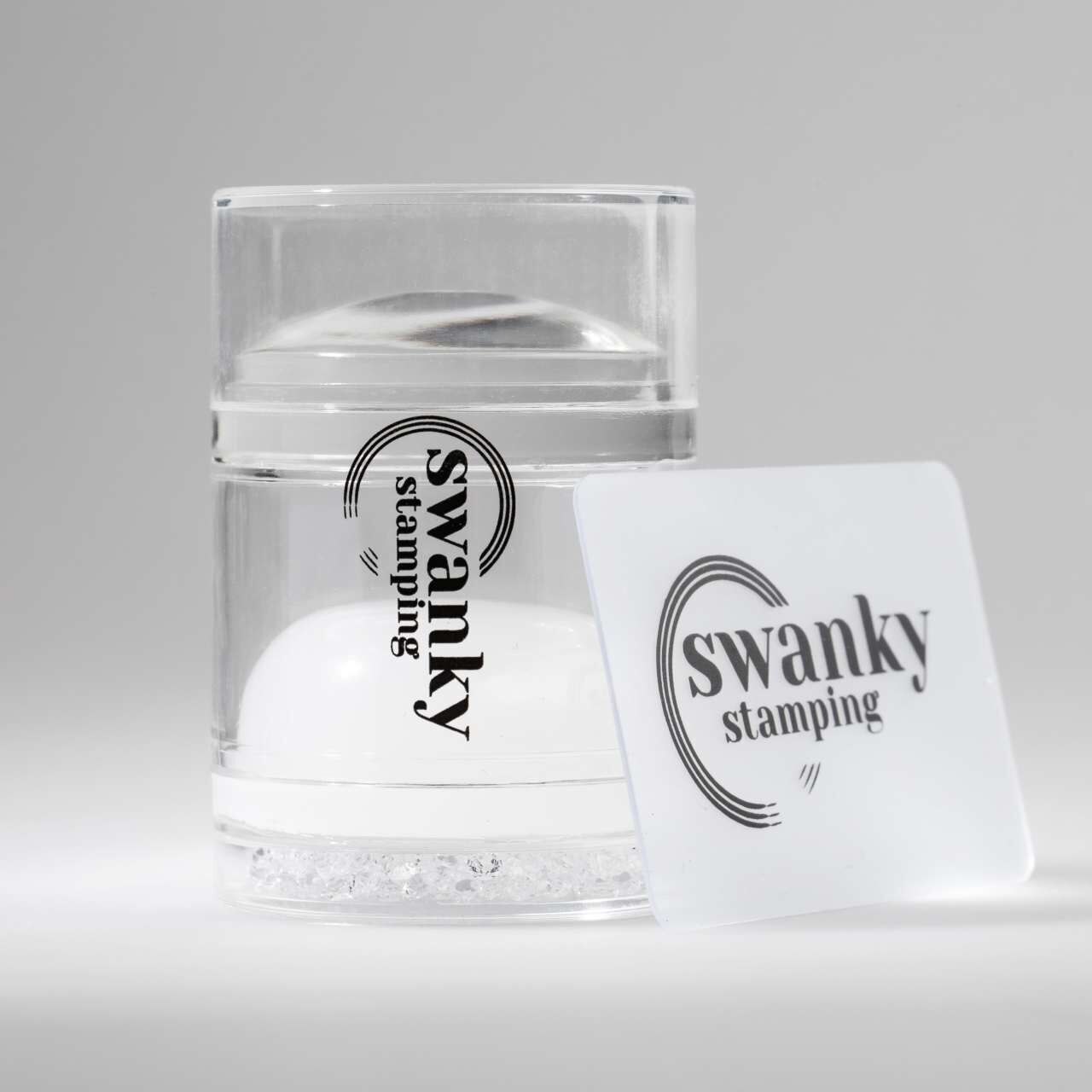 Swanky Stamping Çift Silikonlu Yüvarlak Şeffaf Kapaklı Yüksek Stamper (4cm)