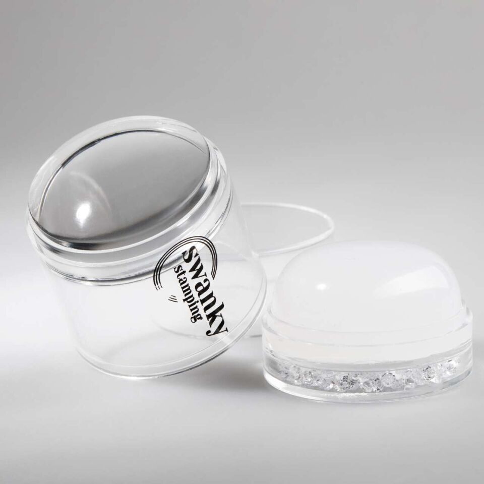 Swanky Stamping Çift Silikonlu Yüvarlak Şeffaf Kapaklı Yüksek Stamper (D=4cm)