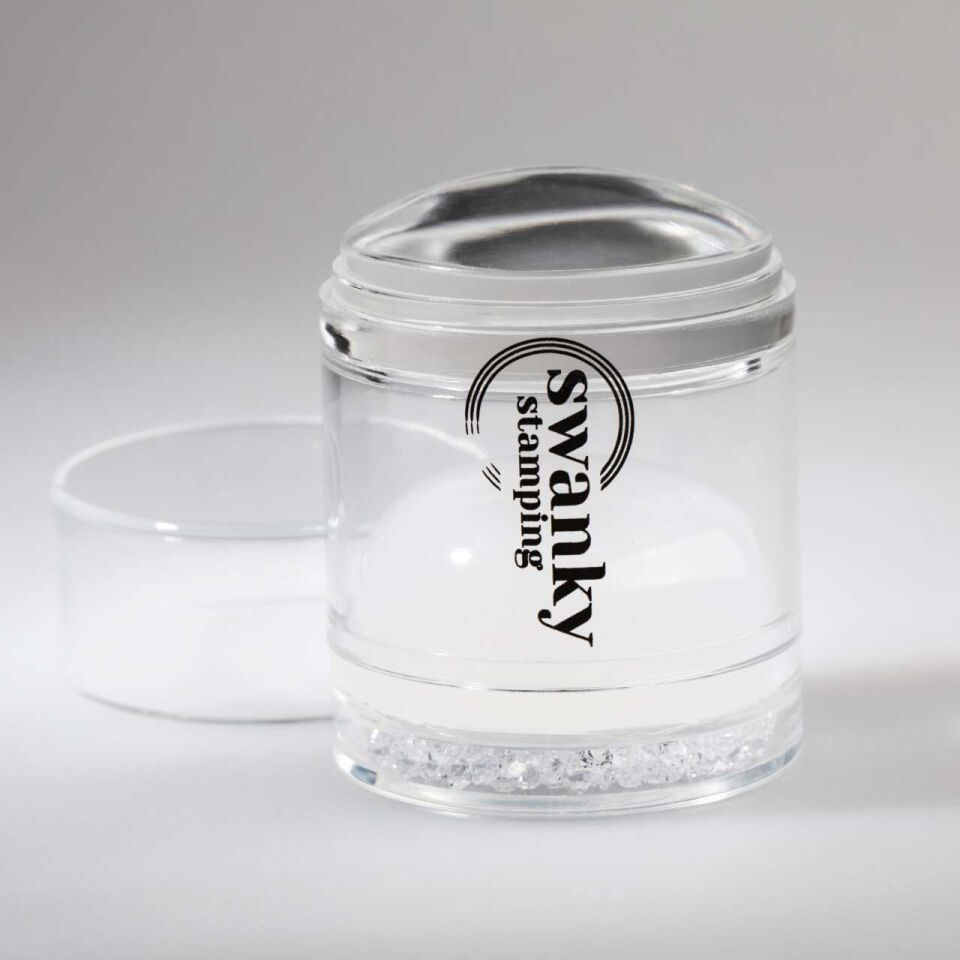 Swanky Stamping Çift Silikonlu Yüvarlak Şeffaf Kapaklı Yüksek Stamper (4cm)