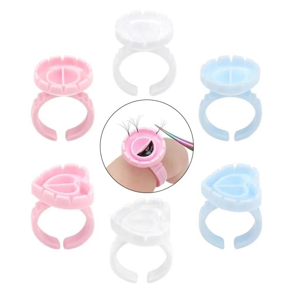 Hacım İpek Kirpik Kalp Şeklinde Tek Kullanımlık Yüzüğü Pembe 100 lü