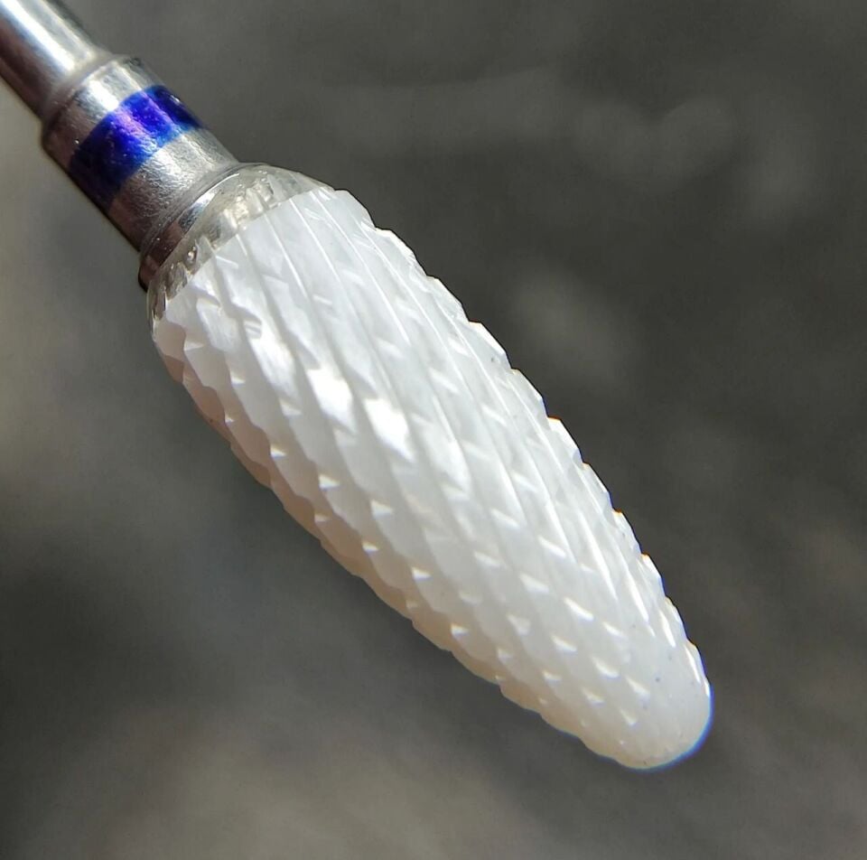 Dar Silindir Seramik Freze Ucu – Mavi - Orta Kesim (Medium)