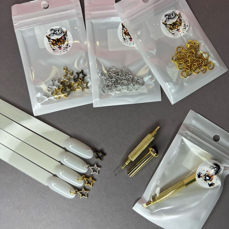 Zoo 1861 3D Charm Piercing Yıldızlar 10 Adet Çeşitli Renk