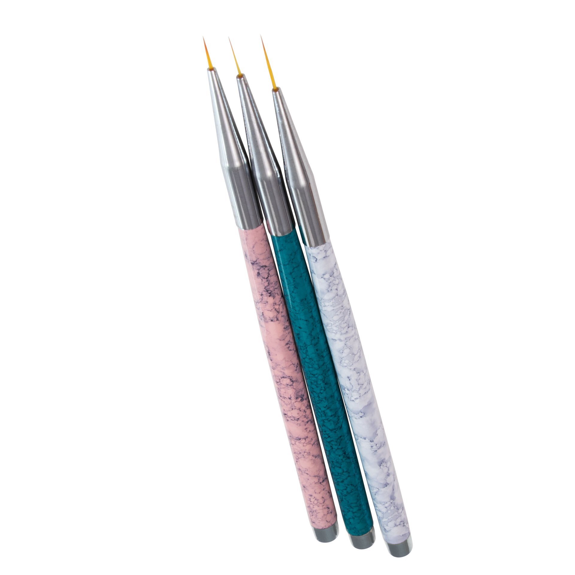 Beauty Artist Nail Art Fırçaları – 3'lü Set, Karışık Renkler