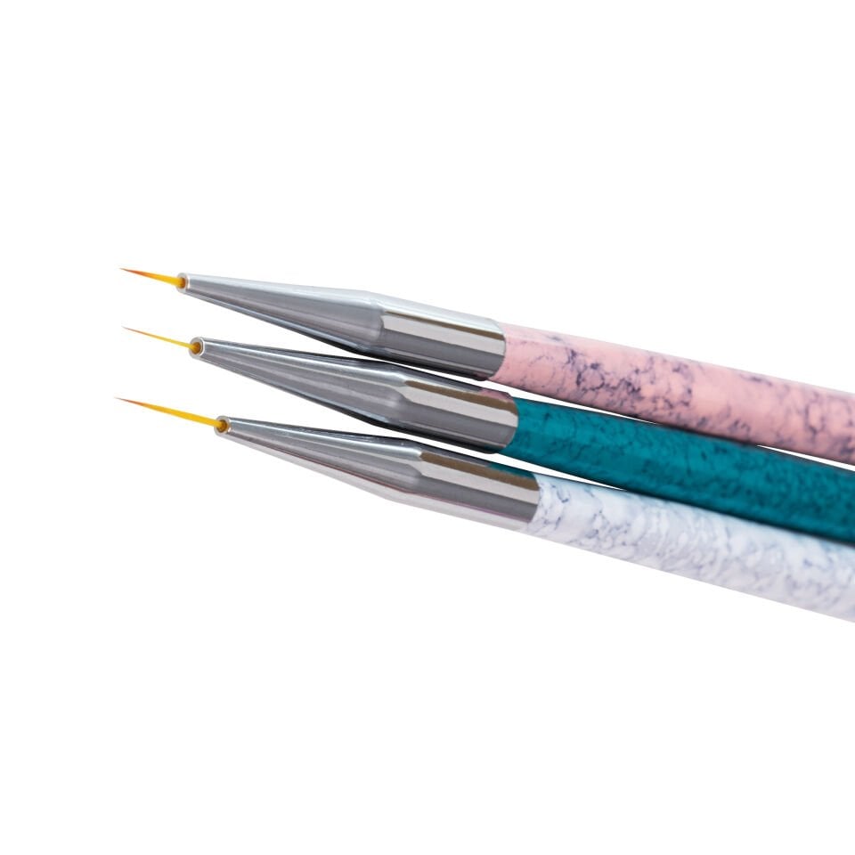 Beauty Artist Nail Art Fırçaları – 3'lü Set, Karışık Renkler