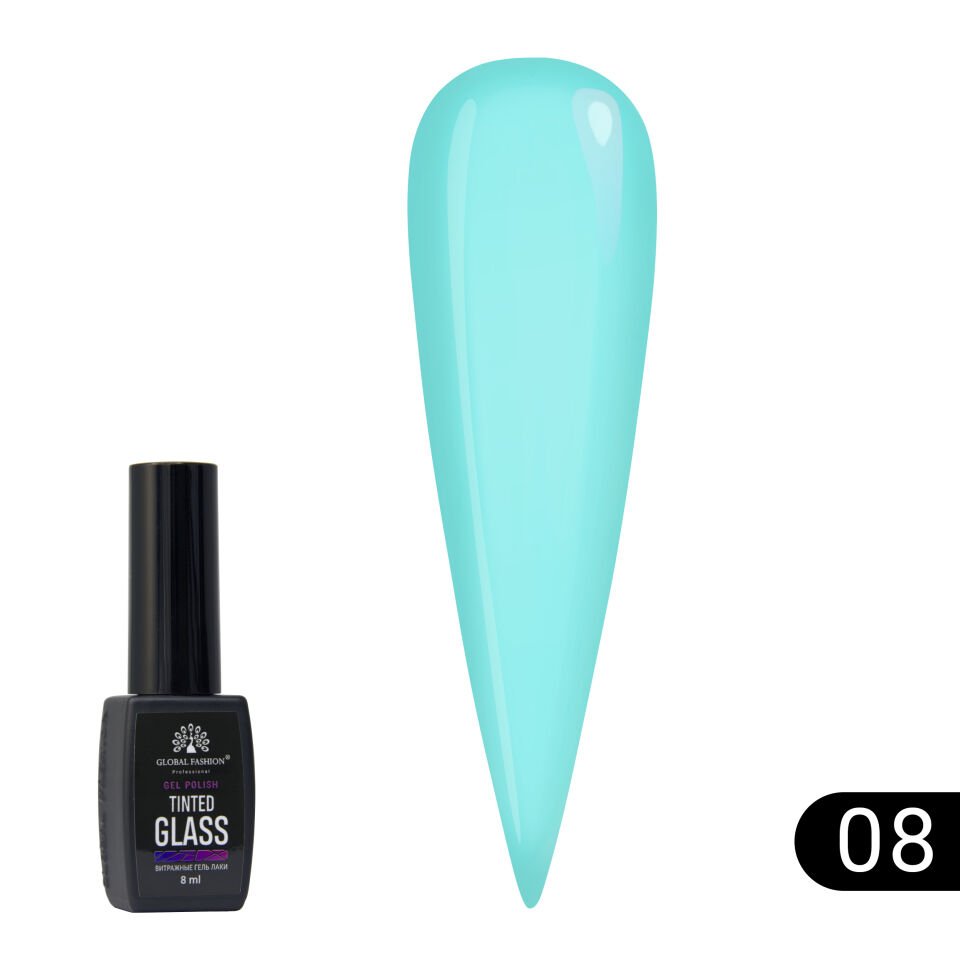 Global Fashion Renkli Cam Efekti Kalıcı Oje 08 (8ml)