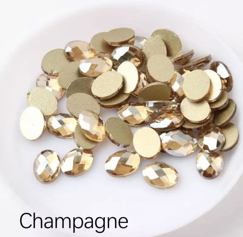 Taş Oval Champagne 6*8mm 2 Adet