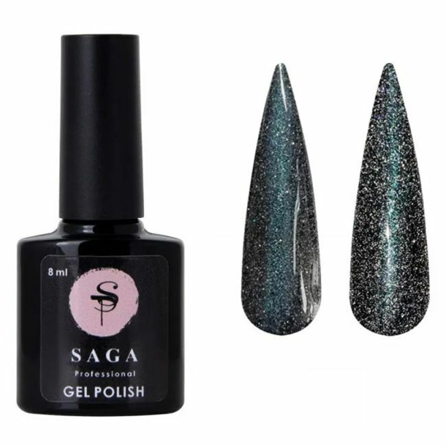 Saga Cat Chameleon Kalıcı Oje Kedi Gözü Disko CC 01 Yeşilimsi Gümüş (8ml)