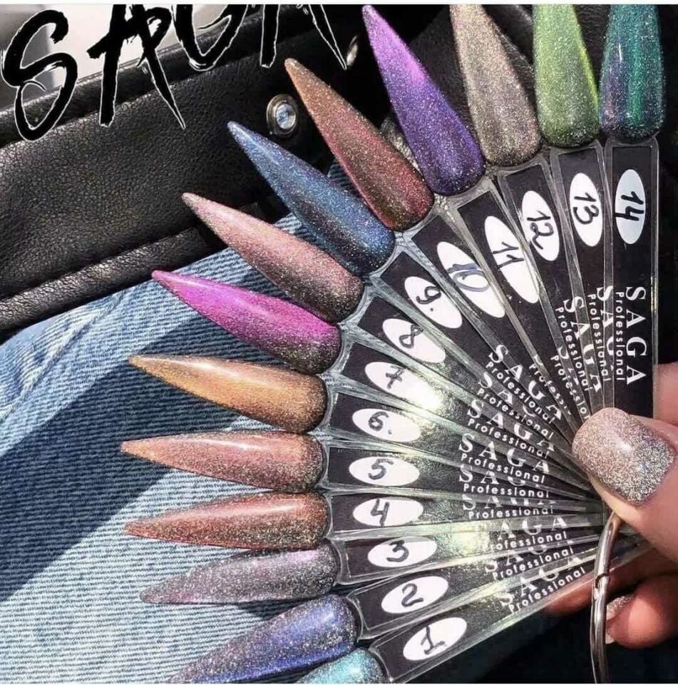 Saga Cat Chameleon Kalıcı Oje Kedi Gözü Disko 01 Yeşilimsi Gümüş (10ml)