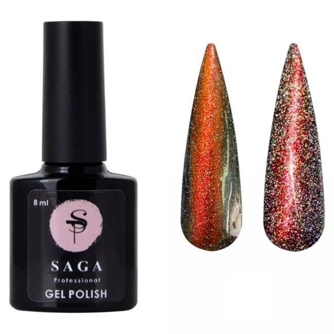 Saga Cat Chameleon Kalıcı Oje Kedi Gözü Disko CC 15 Kırmızılı Bordo (8ml)