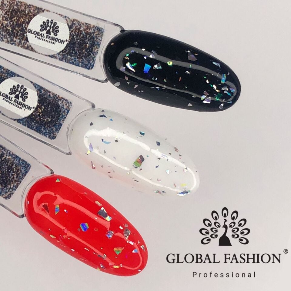 Global Fashion Yapışkansız Holografik Folyo Top Coat (12ml)