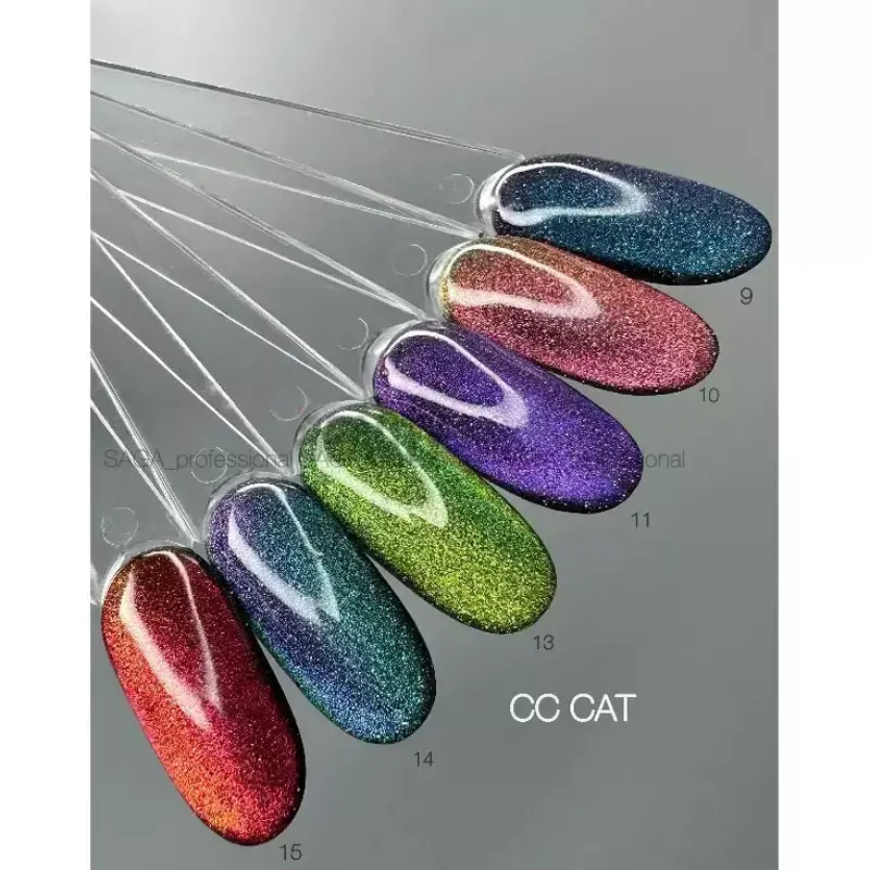 Saga Cat Chameleon Kalıcı Oje Kedi Gözü Disko 15 Kırmızılı Bordo (10ml)