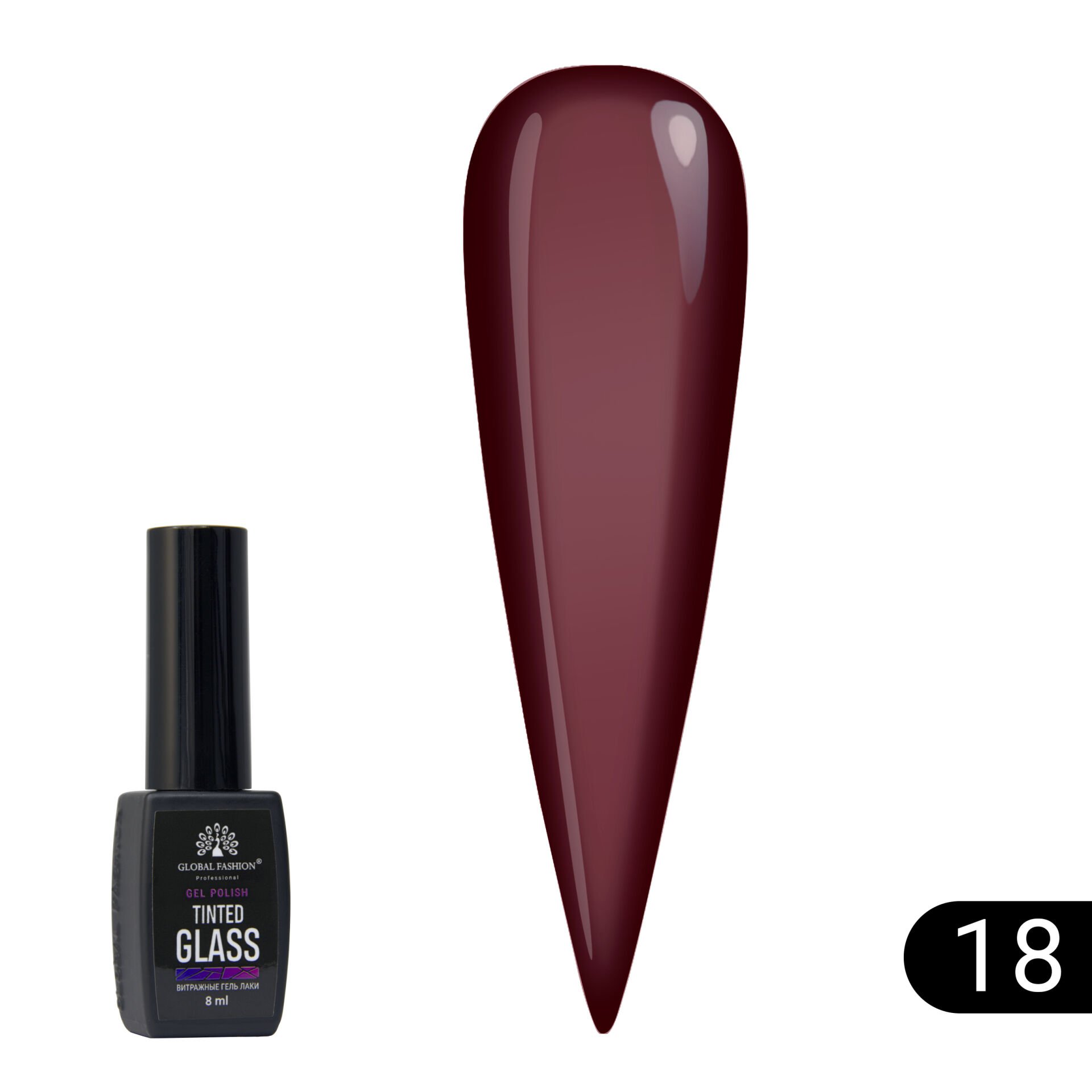 Global Fashion Renkli Cam Efekti Kalıcı Oje 18 (8ml)