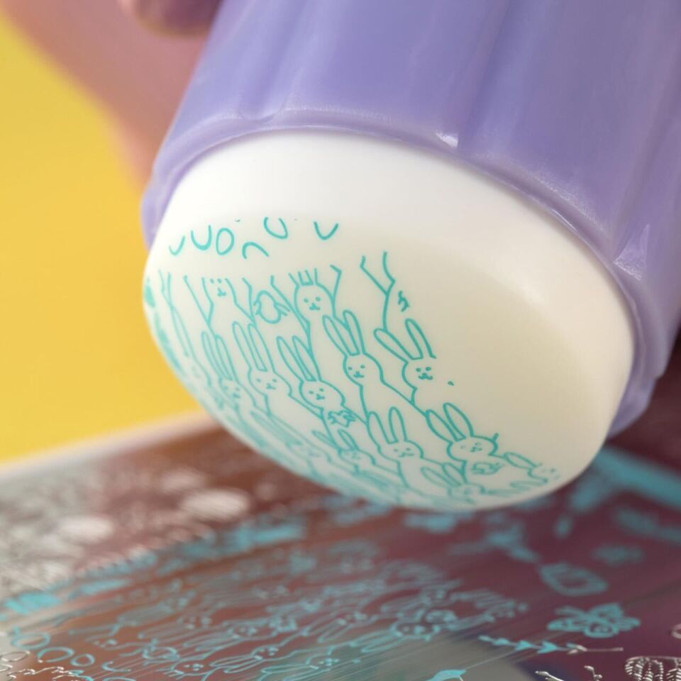 Swanky Stamping Silikon Yüvarlak Mor Kapaklısız Stamper