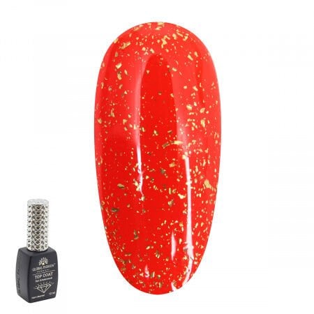 Global Fashion Yapışkansız Altın Folyo Efektli Top Coat (12ml)