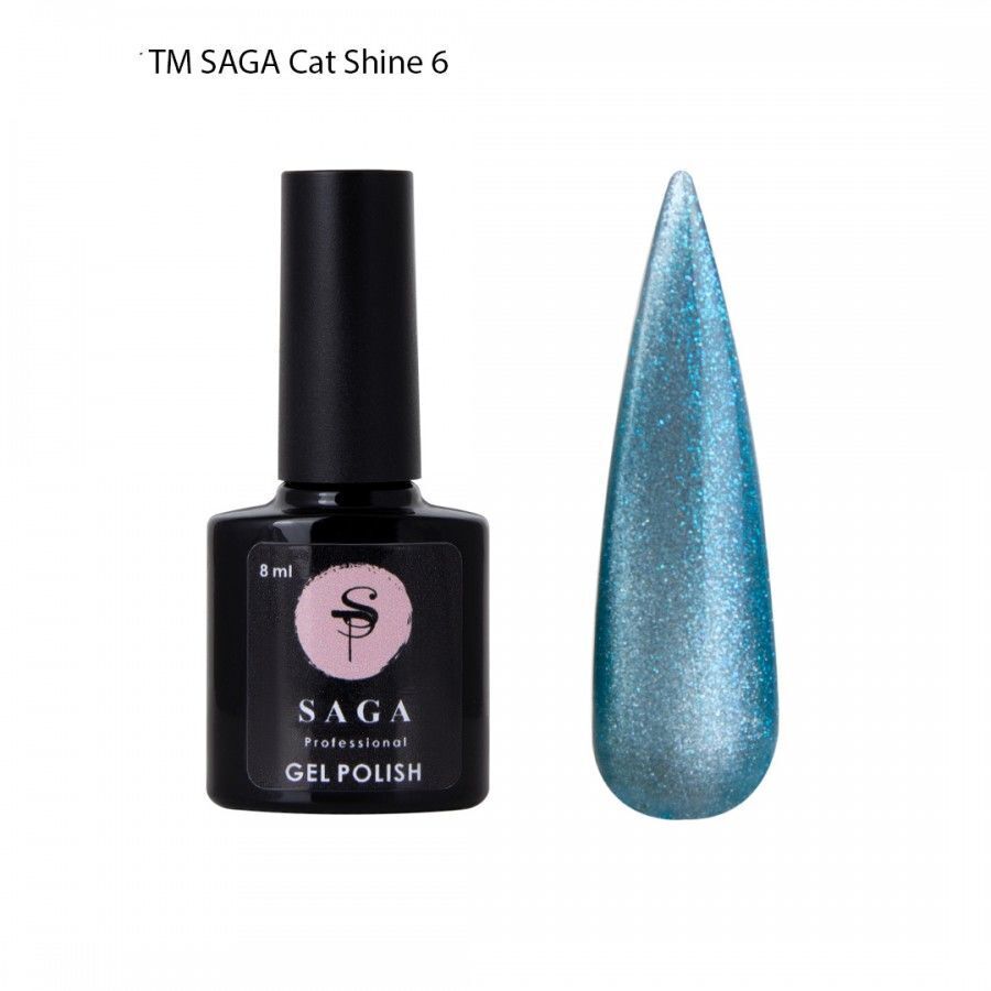 Saga Cat Shine Kedi Gözü 6 Deniz Mavisi/Kristal Gümüş (8ml)