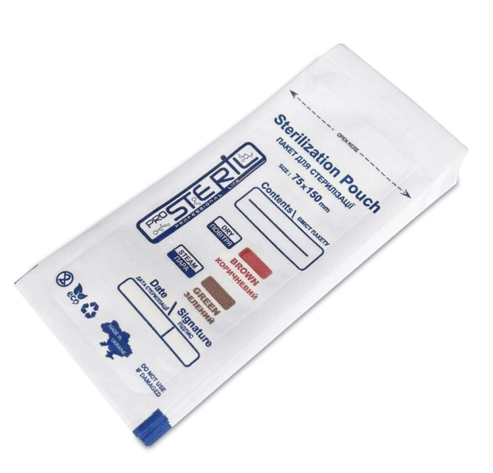 Sterilizasyon Beyaz Poşeti 75x150mm 100'lü