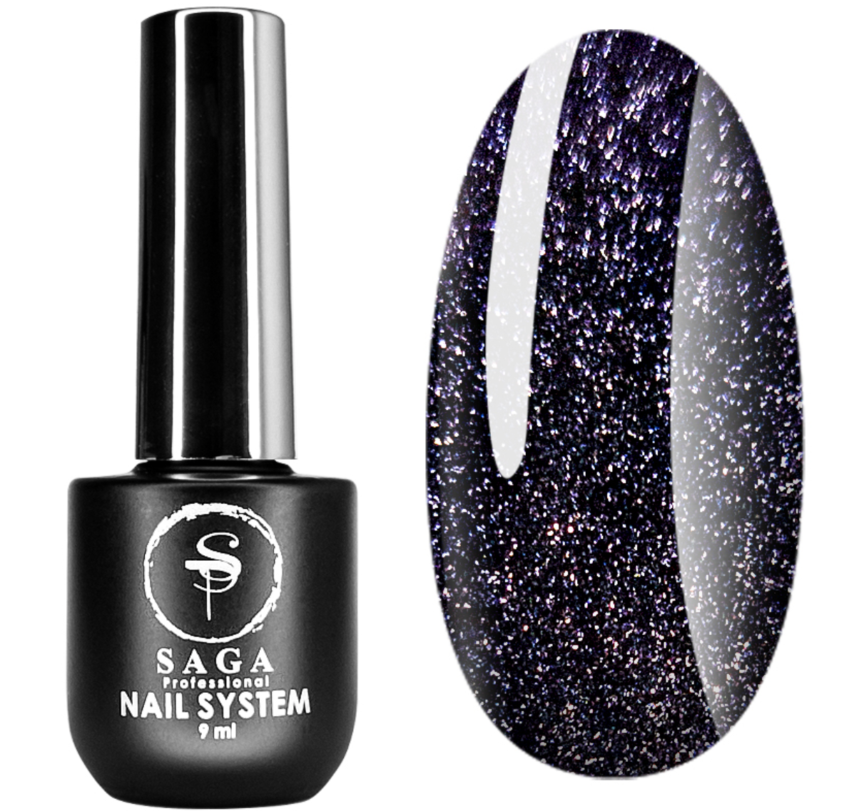 Saga Fiery Gel Kalıcı Oje Flash 02 Siyah (9ml)
