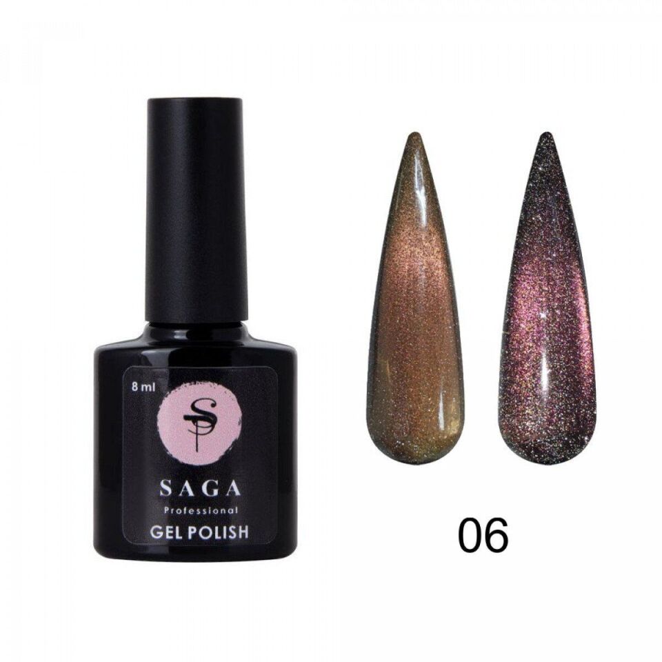 Saga Cat Chameleon Kalıcı Oje Kedi Gözü Disko CC 06 Yeşil (8ml)