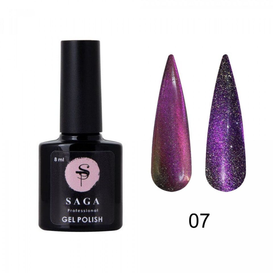 Saga Cat Chameleon Kalıcı Oje Kedi Gözü CC 07 Gri/Pembe (8ml)
