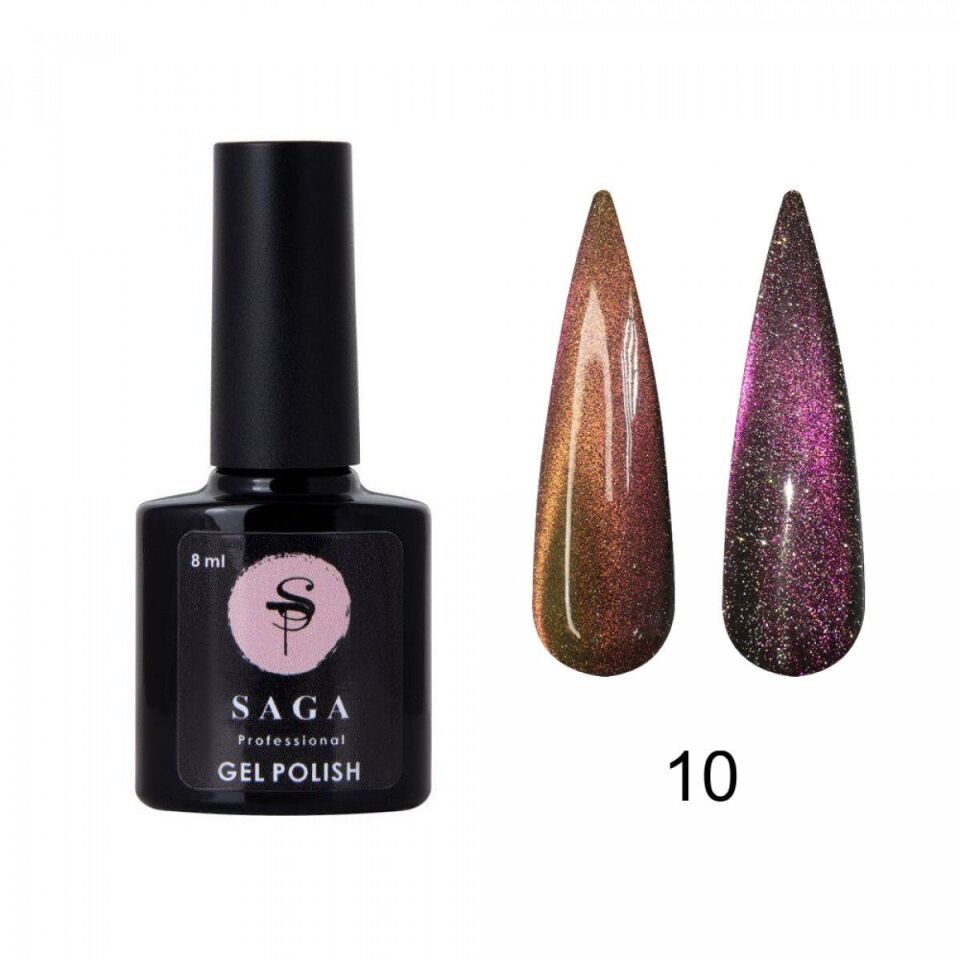 Saga Cat Chameleon Kalıcı Oje Kedi Gözü Disko CC 10 Pembe/Bakır (8ml)