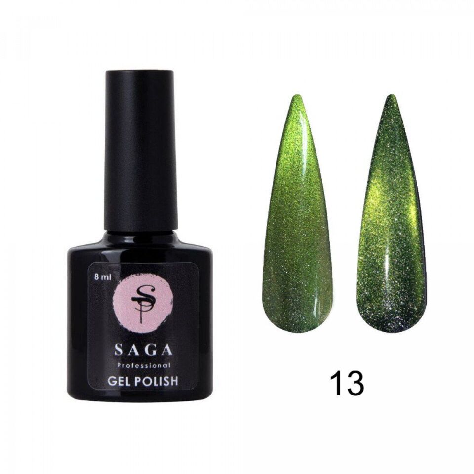 Saga Cat Chameleon Kalıcı Oje Kedi Gözü Disko CC 13 Yeşil (8ml)
