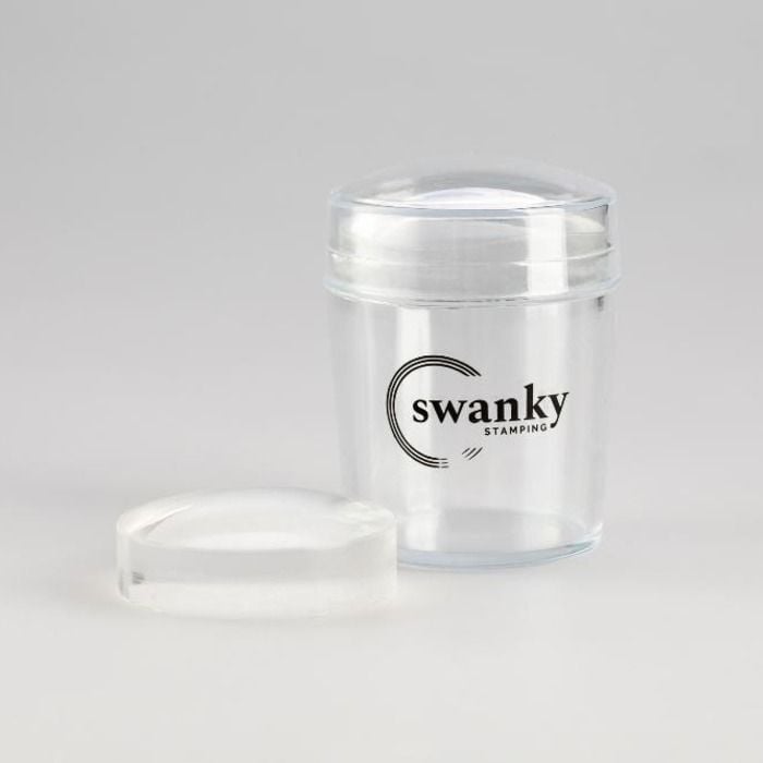 Swanky Stamping Şeffaf ve Pembe Yüksek Kapaklı Stamper Yedek Silikonu