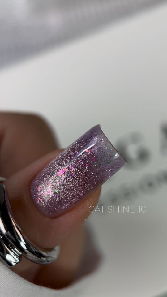 Saga Cat Shine Kedi Gözü 10 Pembe/Kristal Gümüş (9ml)