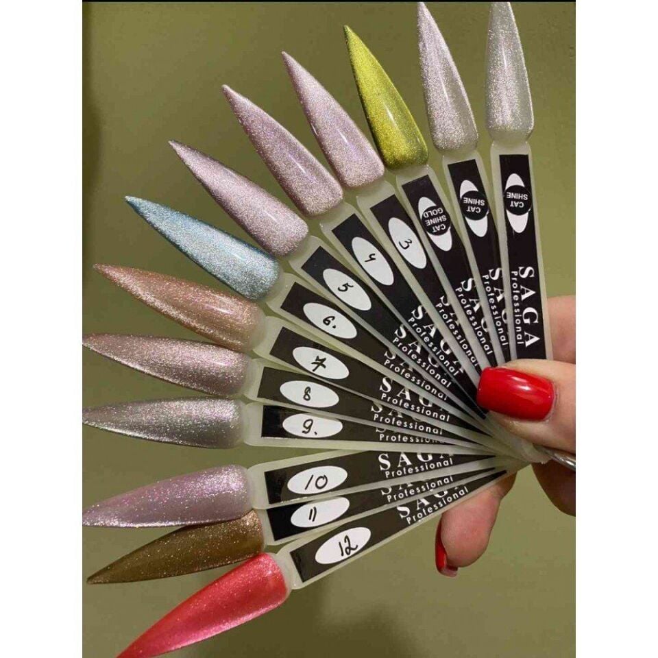 Saga Cat Shine Kedi Gözü 10 Pembe/Kristal Gümüş (9ml)