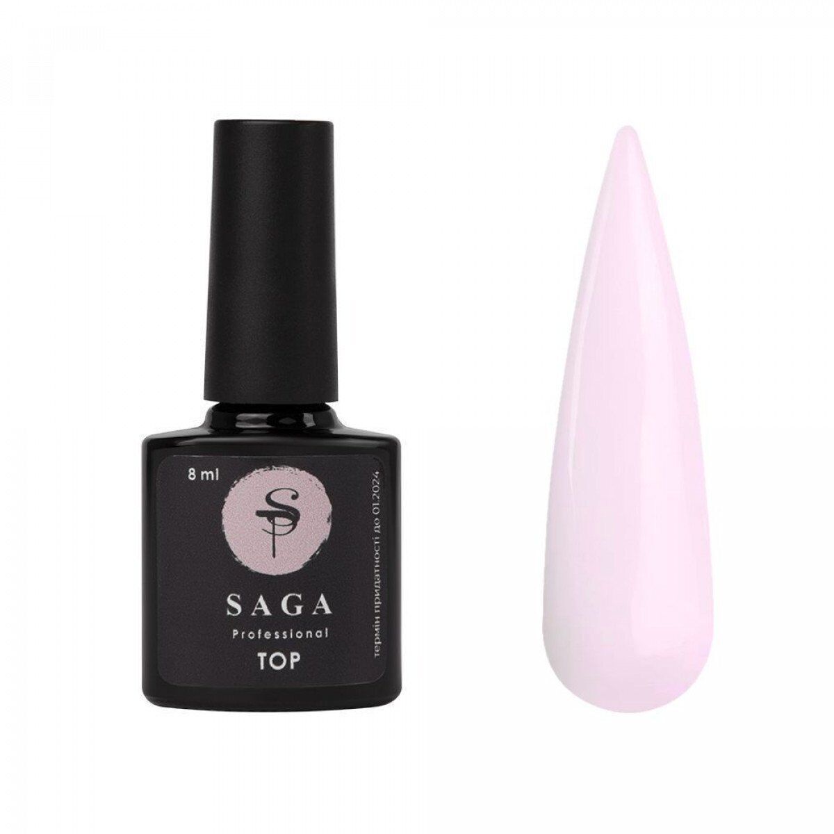 Saga Top Coat Powder Pudra Pembe Rengi (8ml)