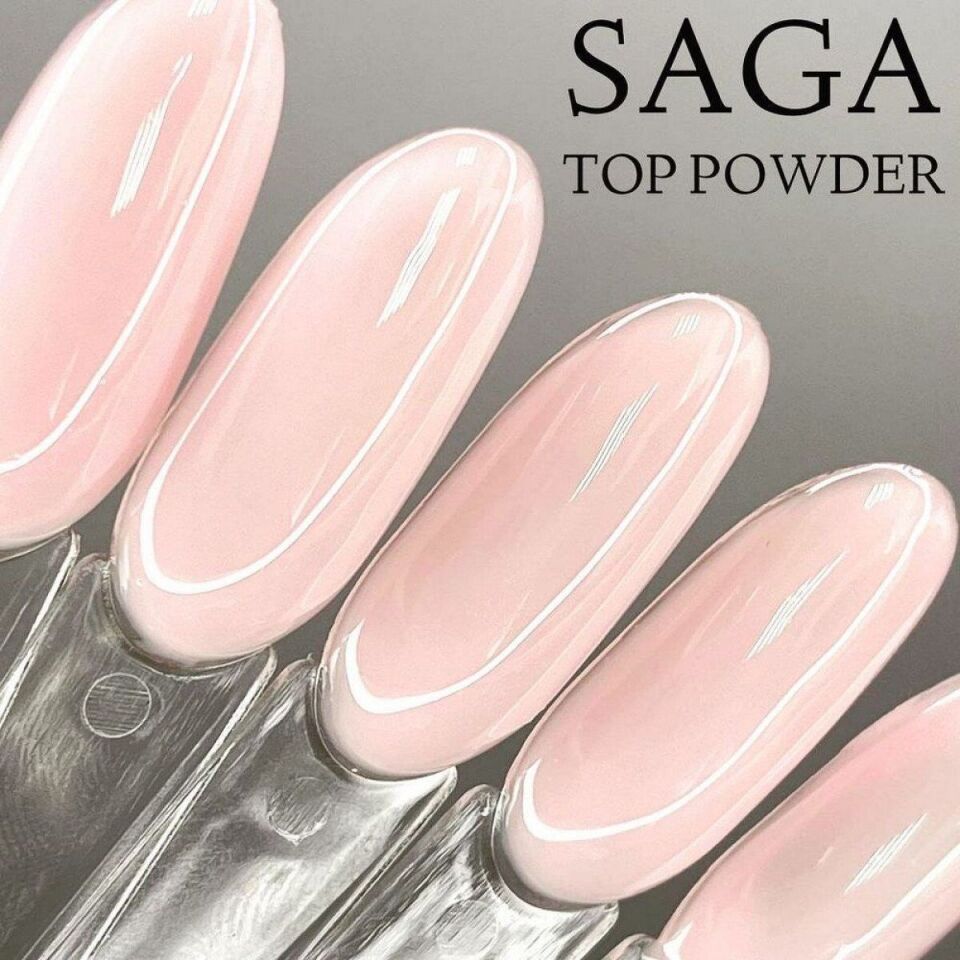 Saga Top Coat Powder Pudra Pembe Rengi (8ml)