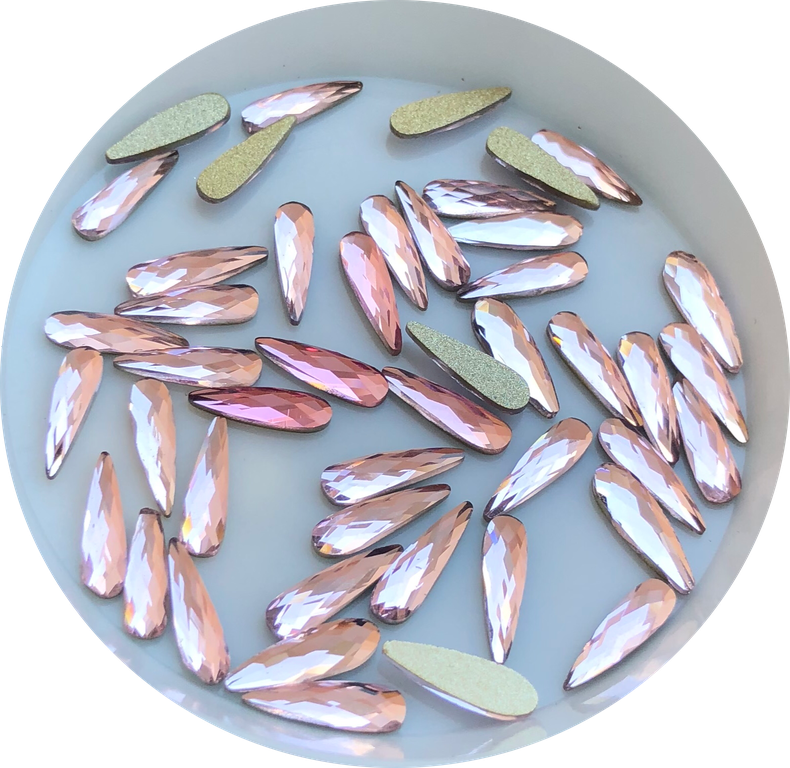 Taş Damla Lt.Pink 3*10mm 2 Adet