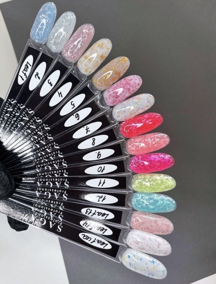 Saga Leaf Base Coat 1 Açık Mavi Gümüş Parçacıklı (9ml)