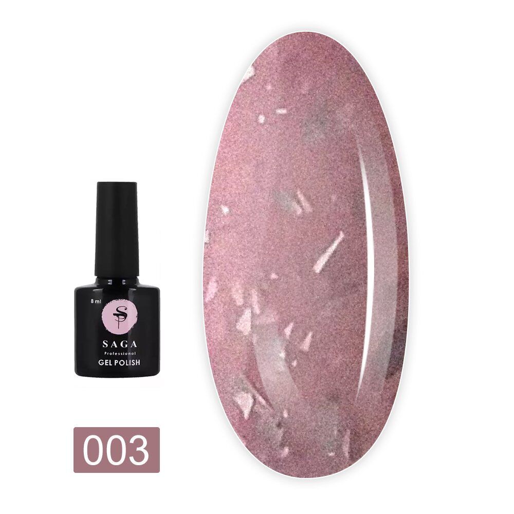 Saga Leaf Base Coat 3 Pembe Gümüş Parçacıklı (8ml)