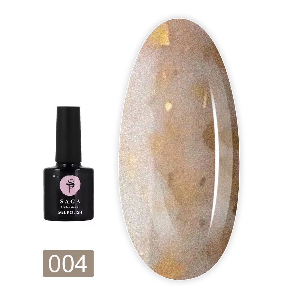 Saga Leaf Base Coat 4 Sütlü Altın Parçacıklı (8ml)