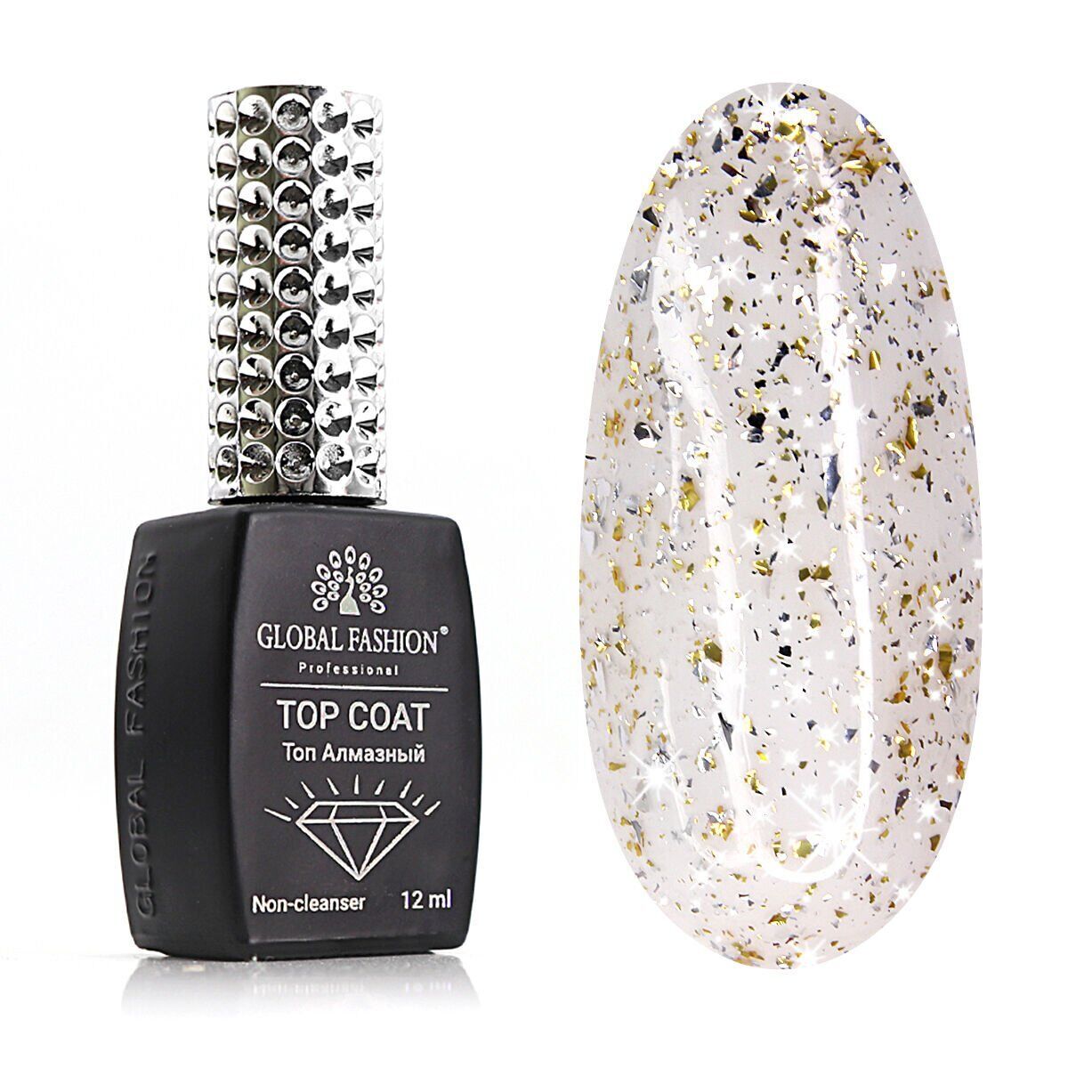 Global Fashion Top Coat Silver+Gold Foil (12ml)
