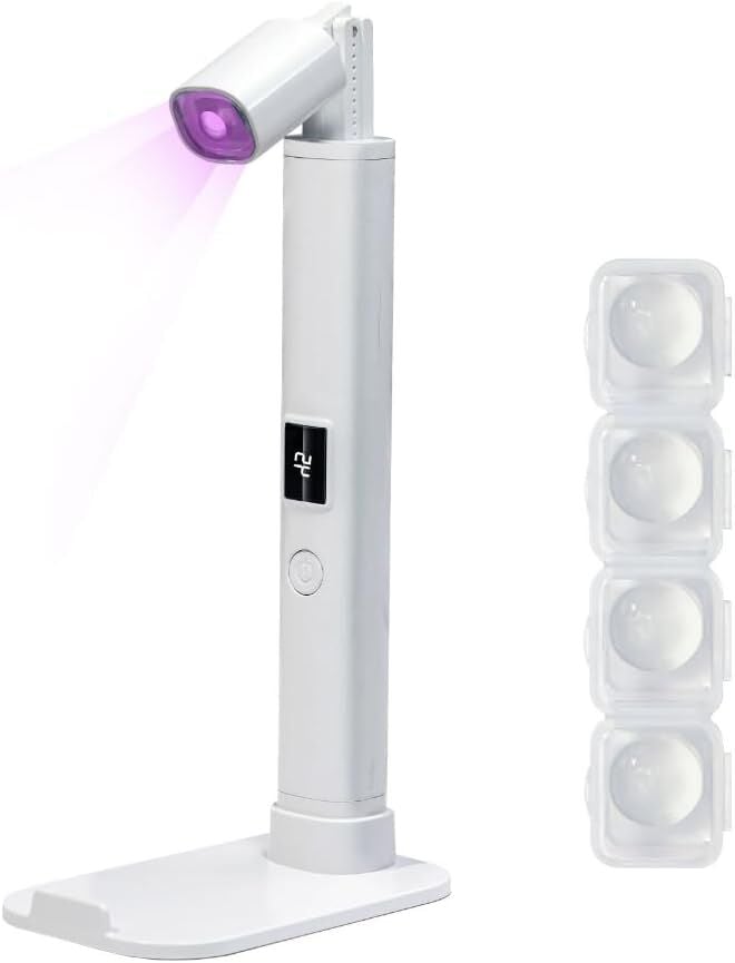UV/LED Tırnak Lambası ve Damga Seti – 1W El Feneri Tipi + 4 Mini Silikon