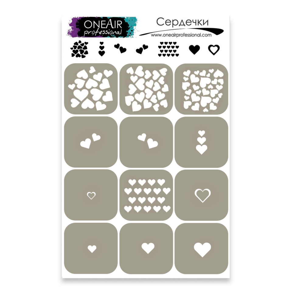 OneAir AirBrush Şablonu Kalpler