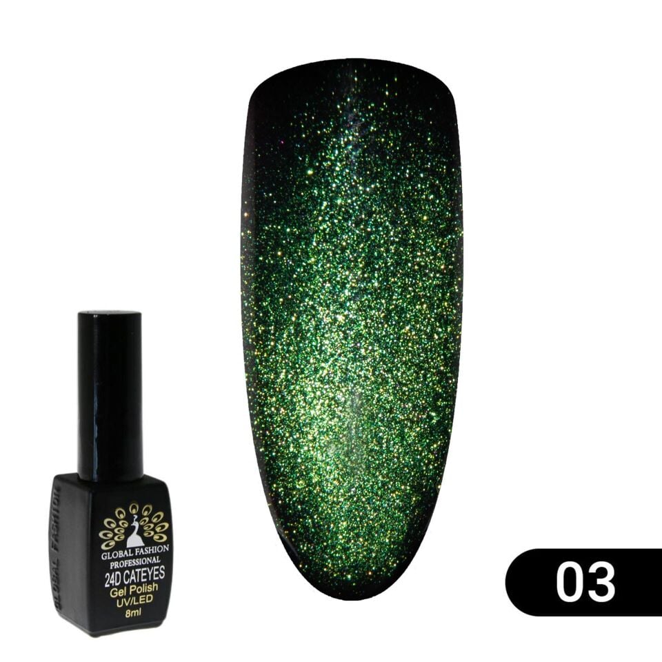 Global Fashion 24D Kedi Gözü Kalıcı Oje 3 (8ml)