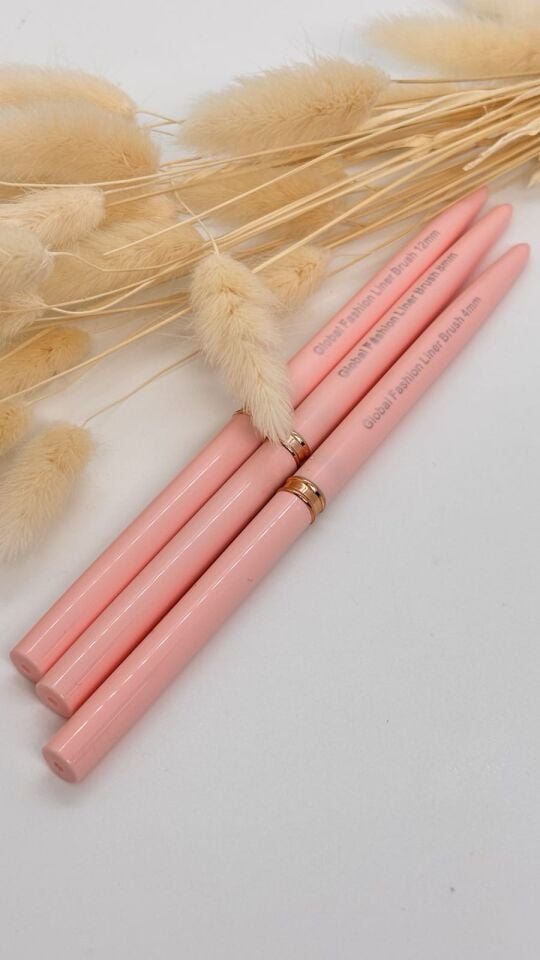 Global Fashion Liner Nail Art Fırça Seti Kapaklı 4 mm / 8 mm / 12 mm