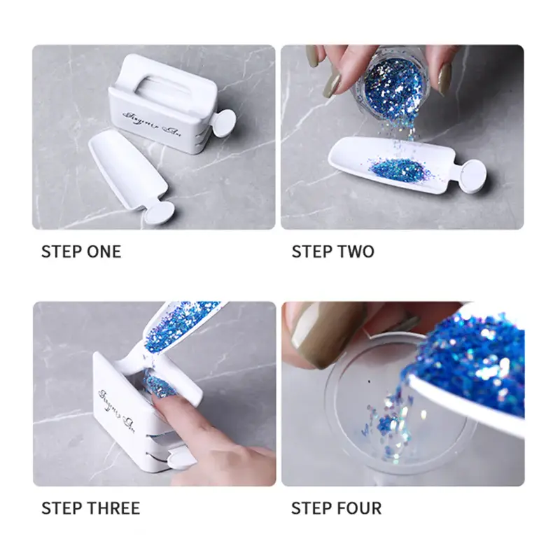 2’si 1 Arada Dip Powder Geri Dönüşüm Tepsisi ve Saklama Kutusu (Huni + 2 Kaşık)