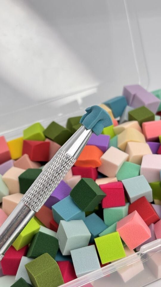 Ombre Aparatlı Renkli Sünger Seti – 100 Adet Nail Art Süngeri