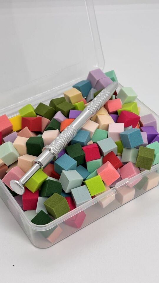 Ombre Aparatlı Renkli Sünger Seti – 100 Adet Nail Art Süngeri